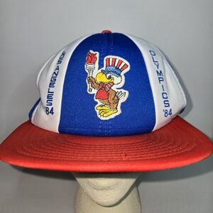 Vintage 1984 Los Angeles Olympics Trucker Cap featuring the Olympic Eagle Mascot
